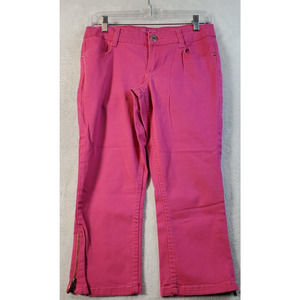 Glo Clothing Jeans Women Size 7 Pink Denim Cotton Flat Front Straight Leg Pocket